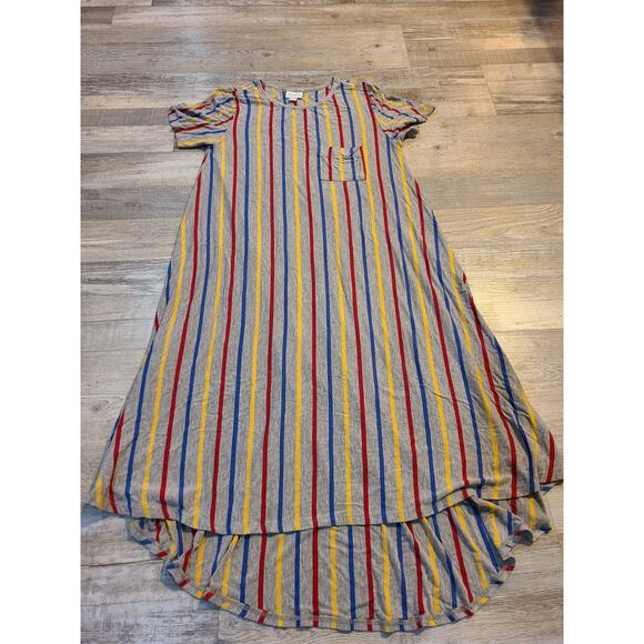 Lularoe small women's striped tshirt maxi dress - Picture 1 of 5